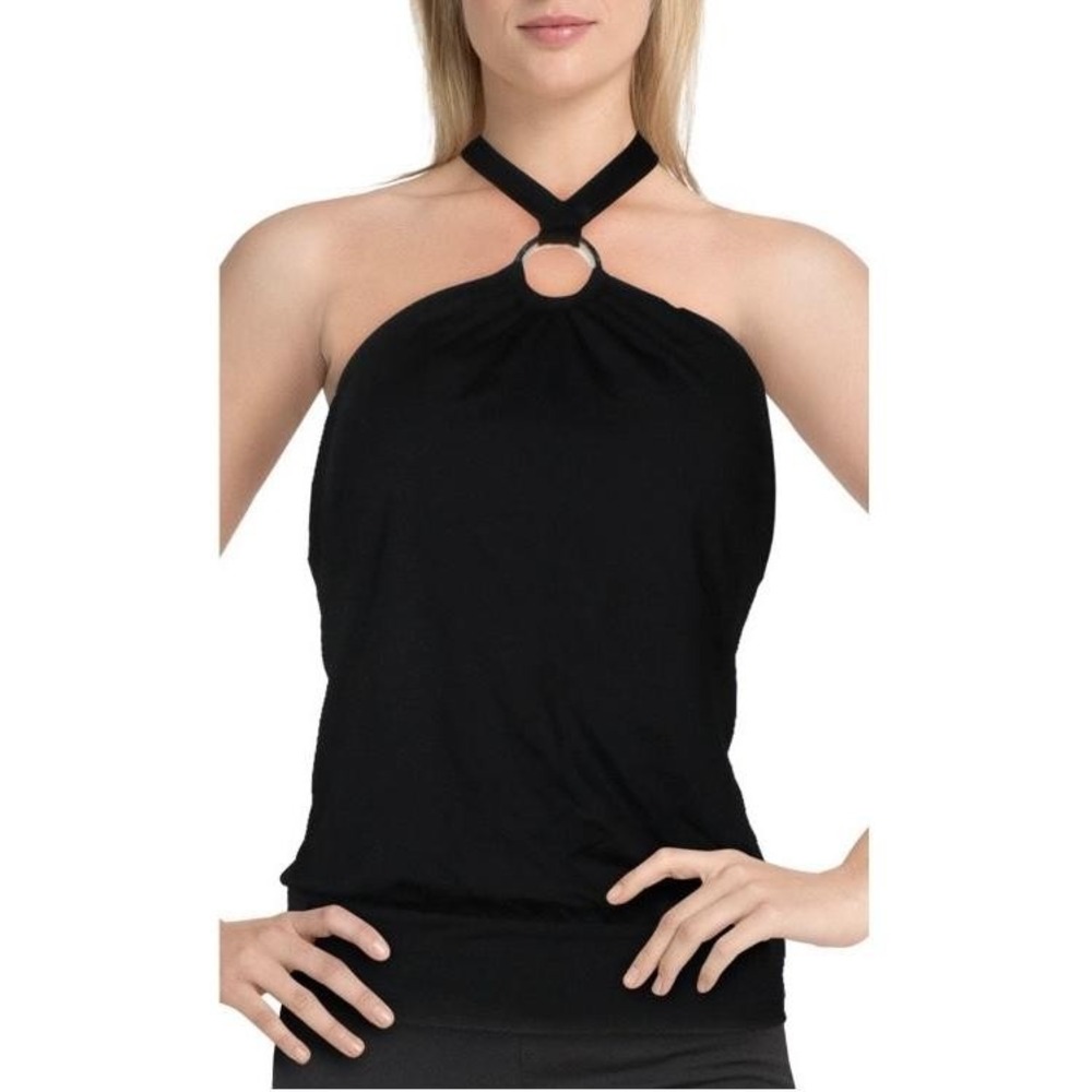 Michael Kors Womens Halter Underwire Tankini Swim Top